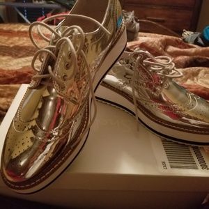 Platinum Silver Oxford platforms